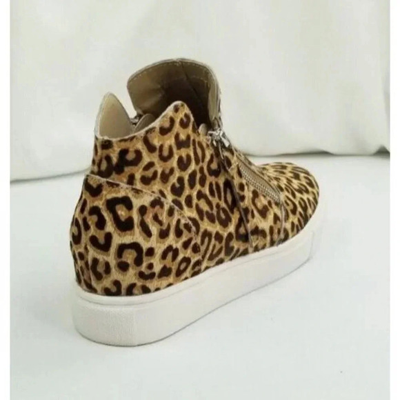 Steve Madden 7.5M Women's Animal Cheetah Print Side Zip Ankle Fashion Sneakers - Picture 12 of 12